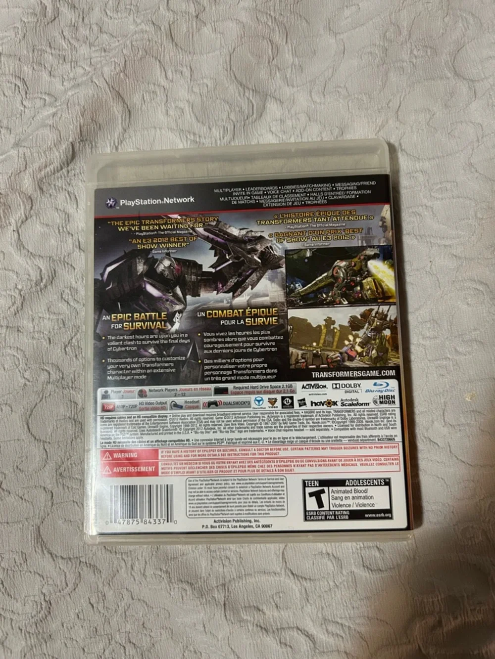 🤖 OUT OF PRINT - RARE - Transformers: Fall of Cybertron – PS3 🤖 - Picture 4 of 4